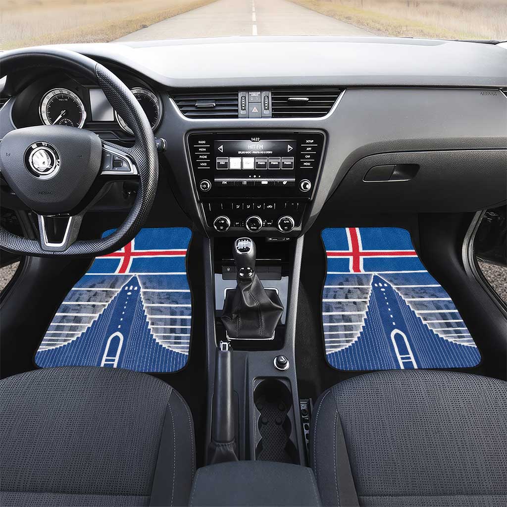 Iceland Hallgrimskirkja Church Car Mats Icelandic Flag Design - Wonder Print Shop