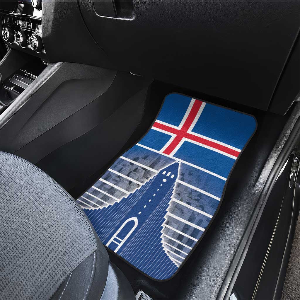 Iceland Hallgrimskirkja Church Car Mats Icelandic Flag Design - Wonder Print Shop