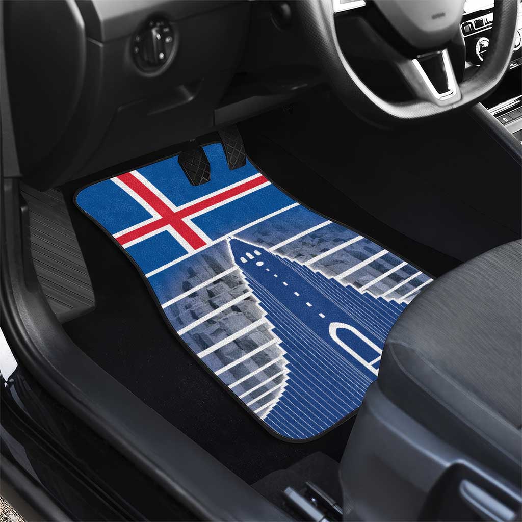 Iceland Hallgrimskirkja Church Car Mats Icelandic Flag Design - Wonder Print Shop