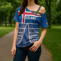 Iceland Hallgrimskirkja Church Cross Shoulder Shirt Icelandic Flag Design - Wonder Print Shop