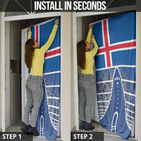 Iceland Hallgrimskirkja Church Door Cover Icelandic Flag Design - Wonder Print Shop