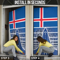 Iceland Hallgrimskirkja Church Door Cover Icelandic Flag Design - Wonder Print Shop