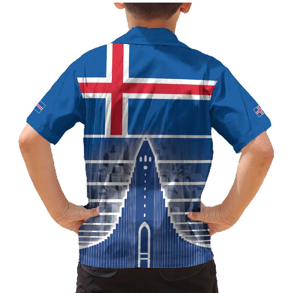 Iceland Hallgrimskirkja Church Family Matching Mermaid Dress and Hawaiian Shirt Icelandic Flag Design - Wonder Print Shop