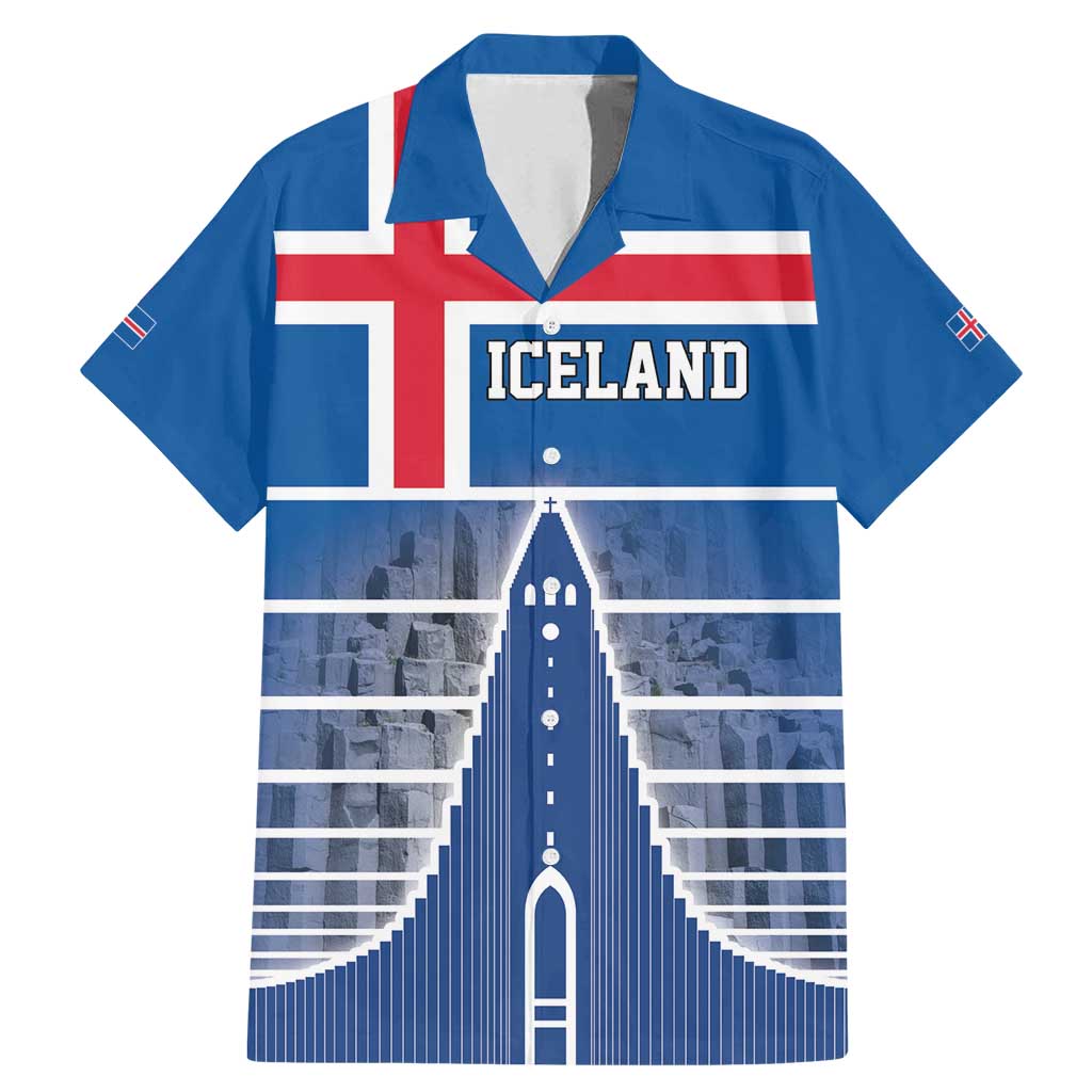 Iceland Hallgrimskirkja Church Family Matching Mermaid Dress and Hawaiian Shirt Icelandic Flag Design - Wonder Print Shop