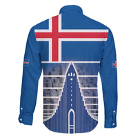 Iceland Hallgrimskirkja Church Family Matching Off Shoulder Short Dress and Hawaiian Shirt Icelandic Flag Design - Wonder Print Shop