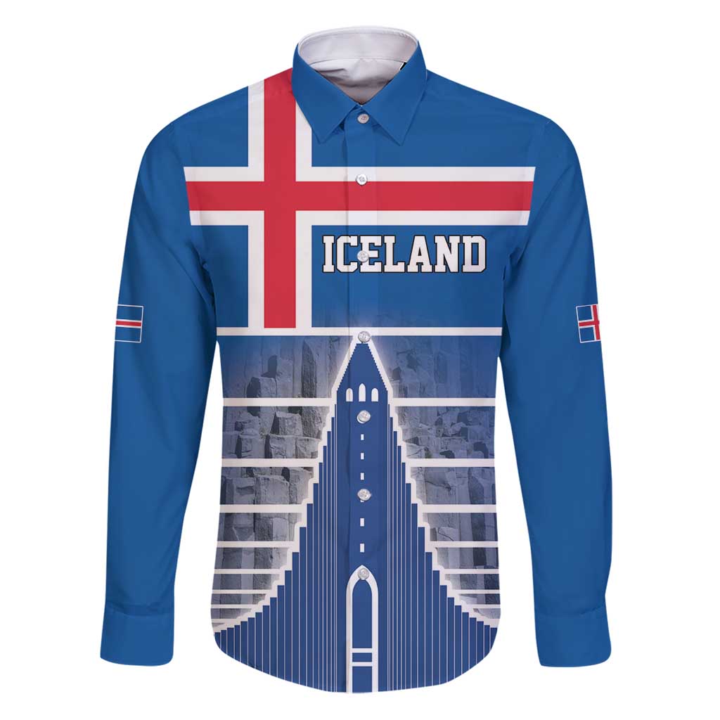 Iceland Hallgrimskirkja Church Family Matching Puletasi and Hawaiian Shirt Icelandic Flag Design - Wonder Print Shop