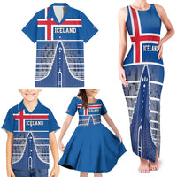 Iceland Hallgrimskirkja Church Family Matching Tank Maxi Dress and Hawaiian Shirt Icelandic Flag Design - Wonder Print Shop