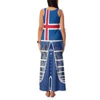 Iceland Hallgrimskirkja Church Family Matching Tank Maxi Dress and Hawaiian Shirt Icelandic Flag Design - Wonder Print Shop