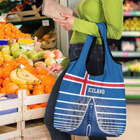 Iceland Hallgrimskirkja Church Grocery Bag Icelandic Flag Design - Wonder Print Shop