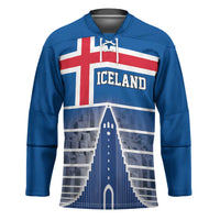 Iceland Hallgrimskirkja Church Hockey Jersey Icelandic Flag Design - Wonder Print Shop