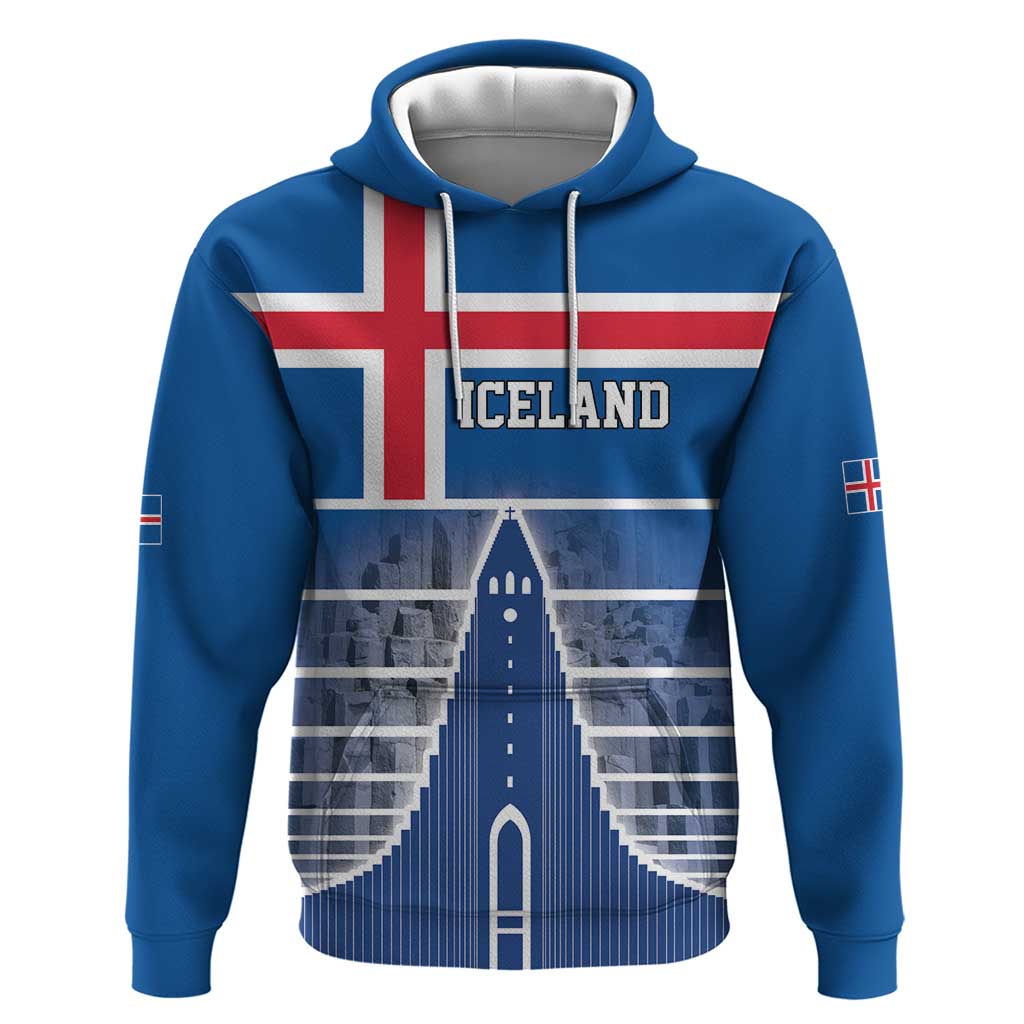 Iceland Hallgrimskirkja Church Hoodie Icelandic Flag Design - Wonder Print Shop