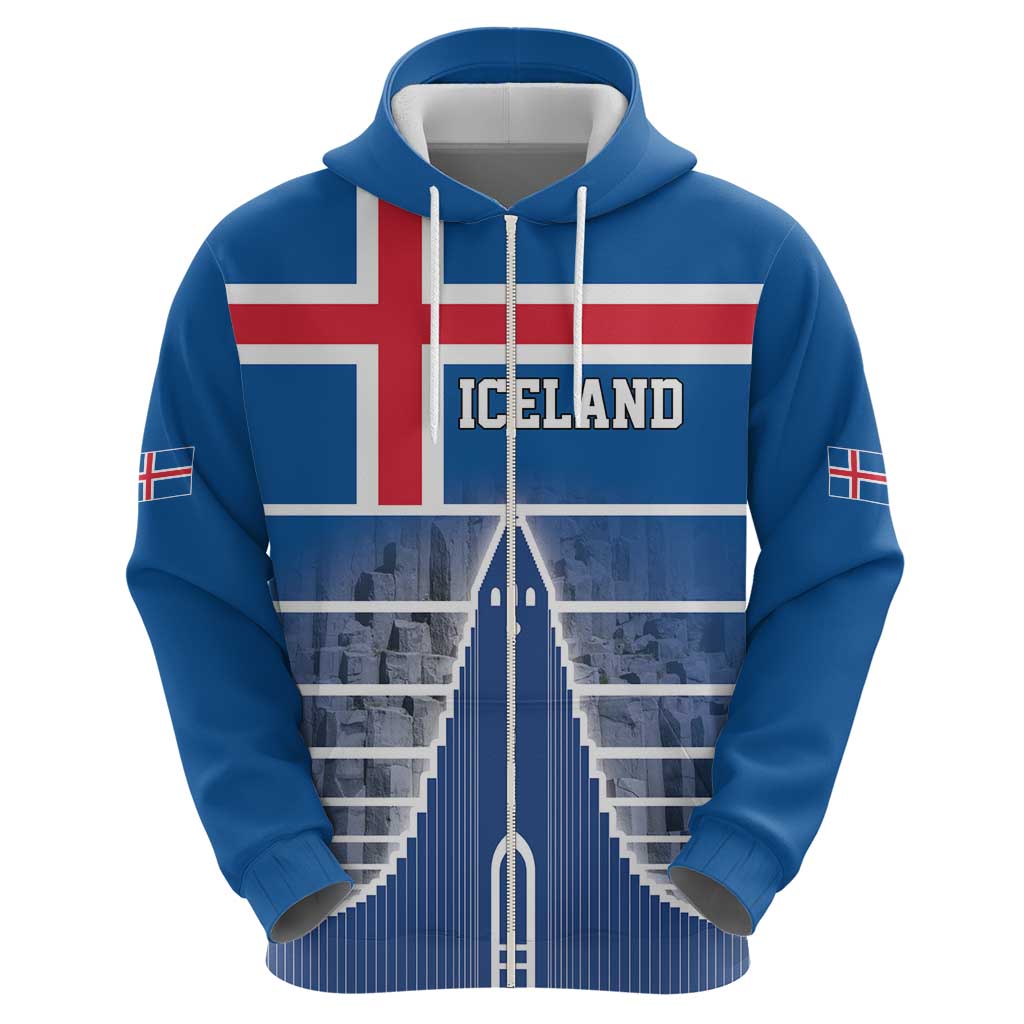 Iceland Hallgrimskirkja Church Hoodie Icelandic Flag Design - Wonder Print Shop