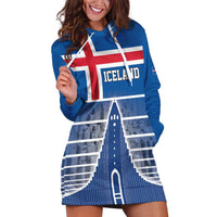 Iceland Hallgrimskirkja Church Hoodie Dress Icelandic Flag Design - Wonder Print Shop