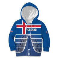 Iceland Hallgrimskirkja Church Kid Hoodie Icelandic Flag Design - Wonder Print Shop