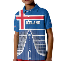 Iceland Hallgrimskirkja Church Kid Polo Shirt Icelandic Flag Design - Wonder Print Shop
