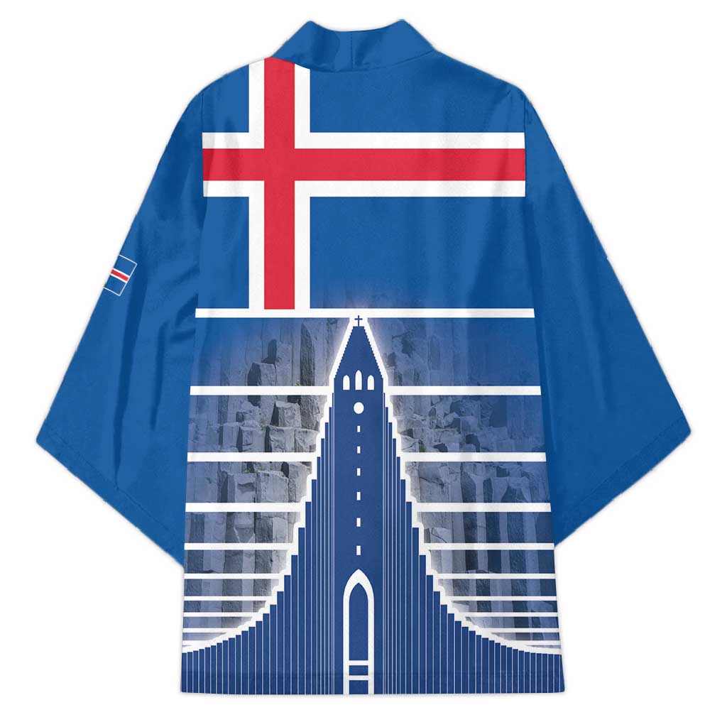 Iceland Hallgrimskirkja Church Kimono Icelandic Flag Design - Wonder Print Shop