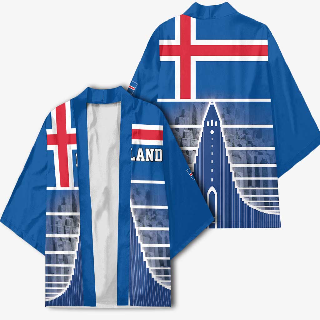 Iceland Hallgrimskirkja Church Kimono Icelandic Flag Design - Wonder Print Shop