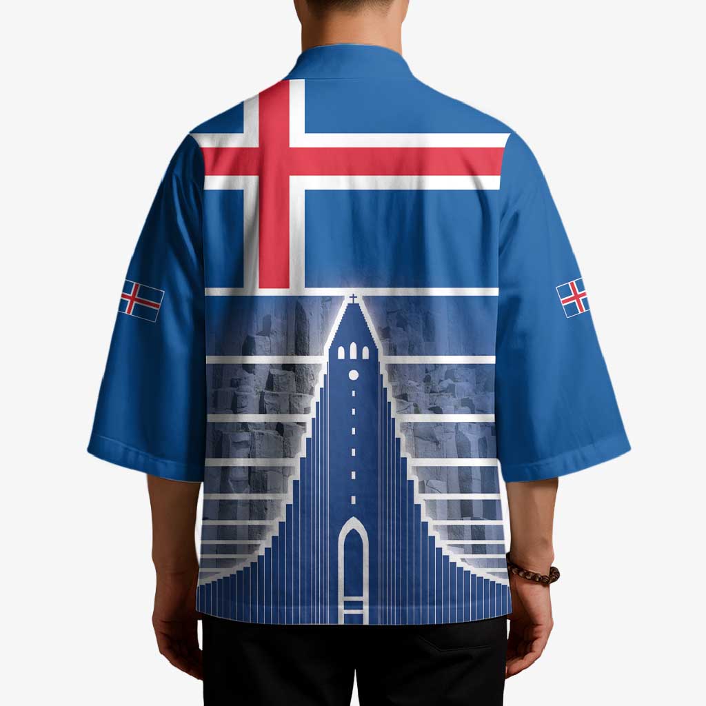 Iceland Hallgrimskirkja Church Kimono Icelandic Flag Design - Wonder Print Shop