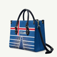 Iceland Hallgrimskirkja Church Leather Bag Icelandic Flag Design - Wonder Print Shop