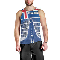 Iceland Hallgrimskirkja Church Men Tank Top Icelandic Flag Design - Wonder Print Shop