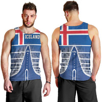 Iceland Hallgrimskirkja Church Men Tank Top Icelandic Flag Design - Wonder Print Shop