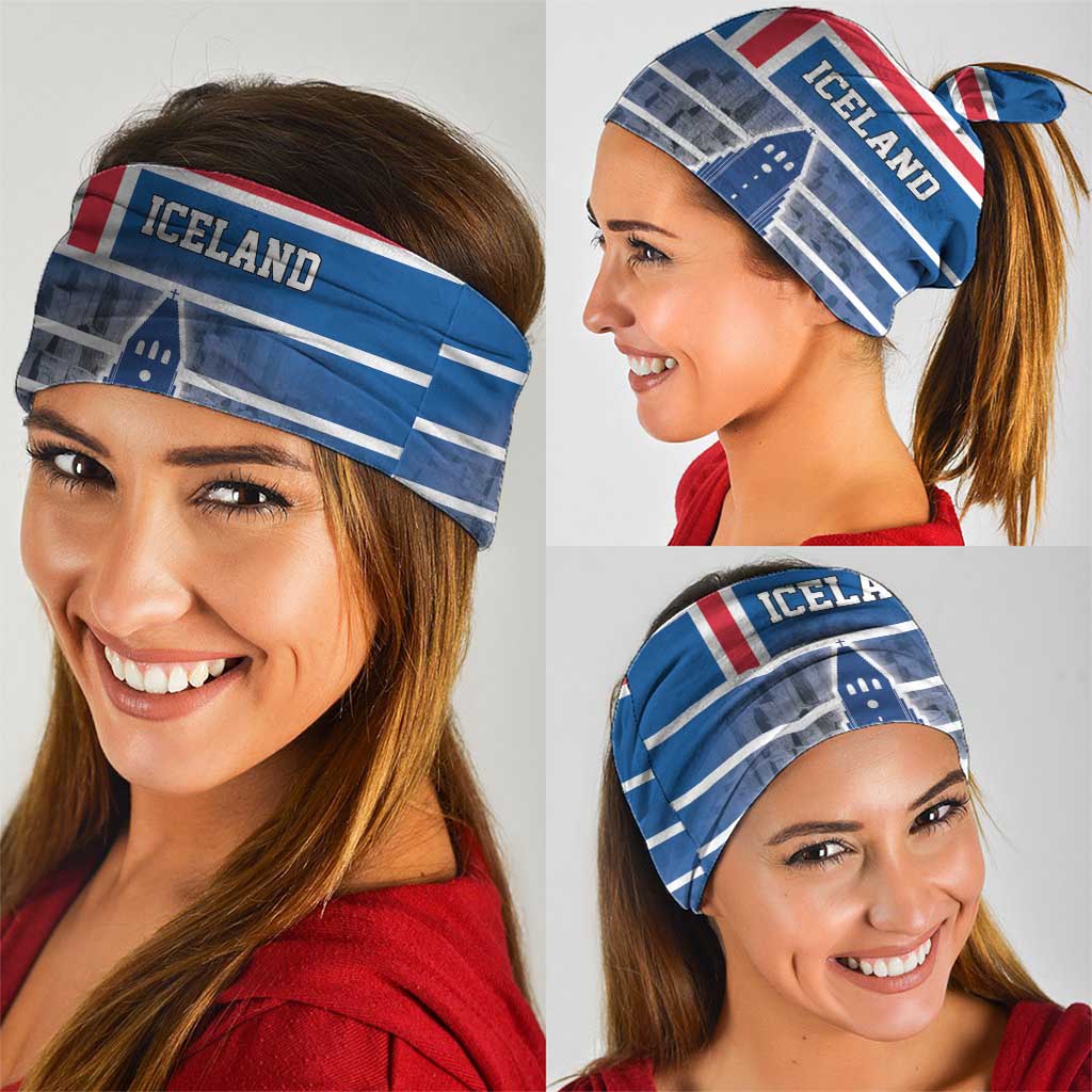 Iceland Hallgrimskirkja Church Neck Gaiter Icelandic Flag Design - Wonder Print Shop