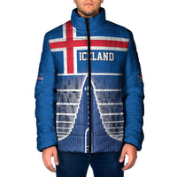 Iceland Hallgrimskirkja Church Padded Jacket Icelandic Flag Design - Wonder Print Shop