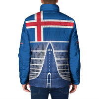 Iceland Hallgrimskirkja Church Padded Jacket Icelandic Flag Design - Wonder Print Shop