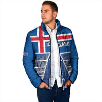 Iceland Hallgrimskirkja Church Padded Jacket Icelandic Flag Design - Wonder Print Shop