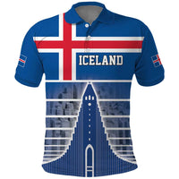 Iceland Hallgrimskirkja Church Polo Shirt Icelandic Flag Design - Wonder Print Shop