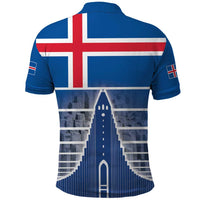 Iceland Hallgrimskirkja Church Polo Shirt Icelandic Flag Design - Wonder Print Shop
