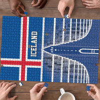 Iceland Hallgrimskirkja Church Puzzle Icelandic Flag Design - Wonder Print Shop