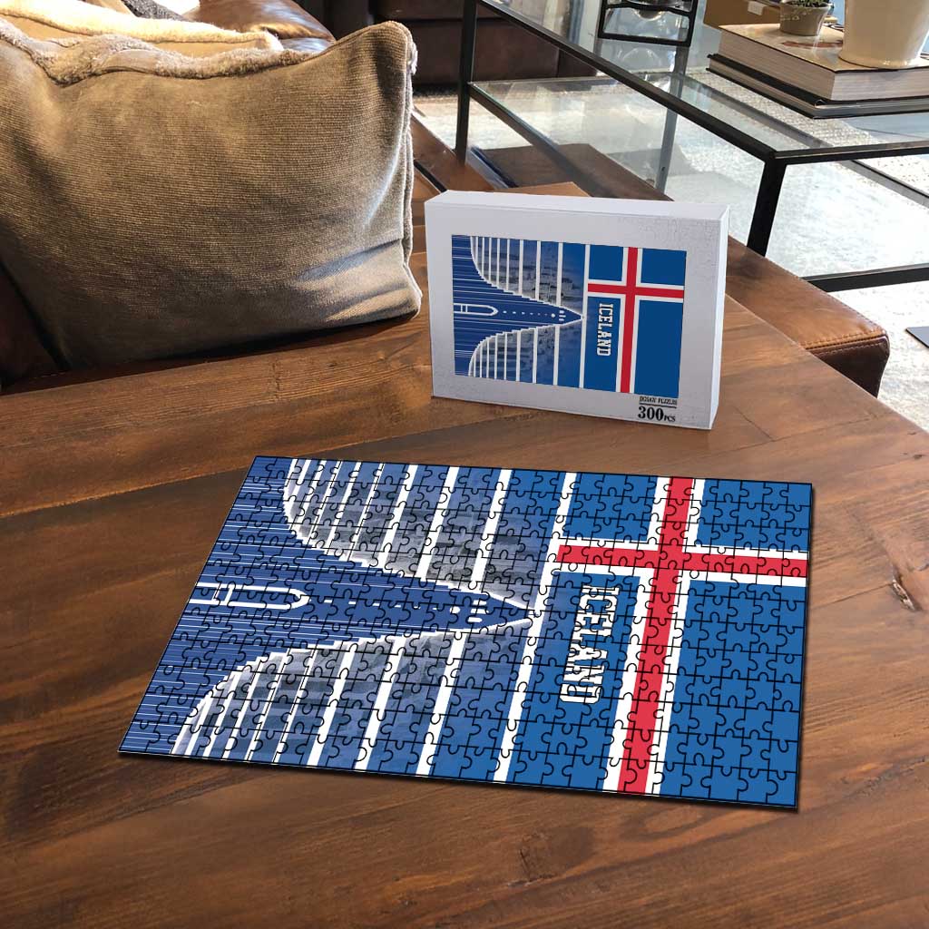 Iceland Hallgrimskirkja Church Puzzle Icelandic Flag Design - Wonder Print Shop