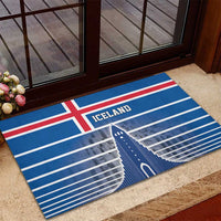 Iceland Hallgrimskirkja Church Rubber Doormat Icelandic Flag Design - Wonder Print Shop