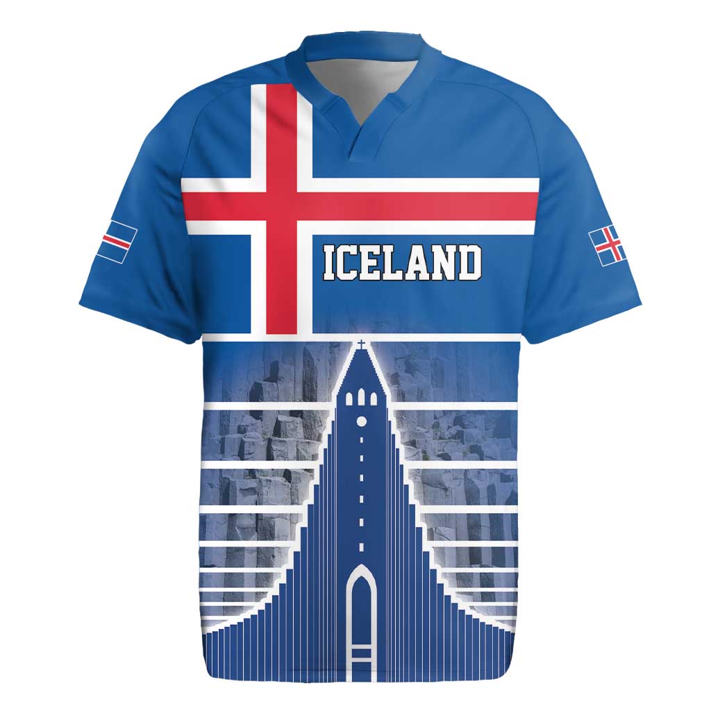 Iceland Hallgrimskirkja Church Rugby Jersey Icelandic Flag Design - Wonder Print Shop