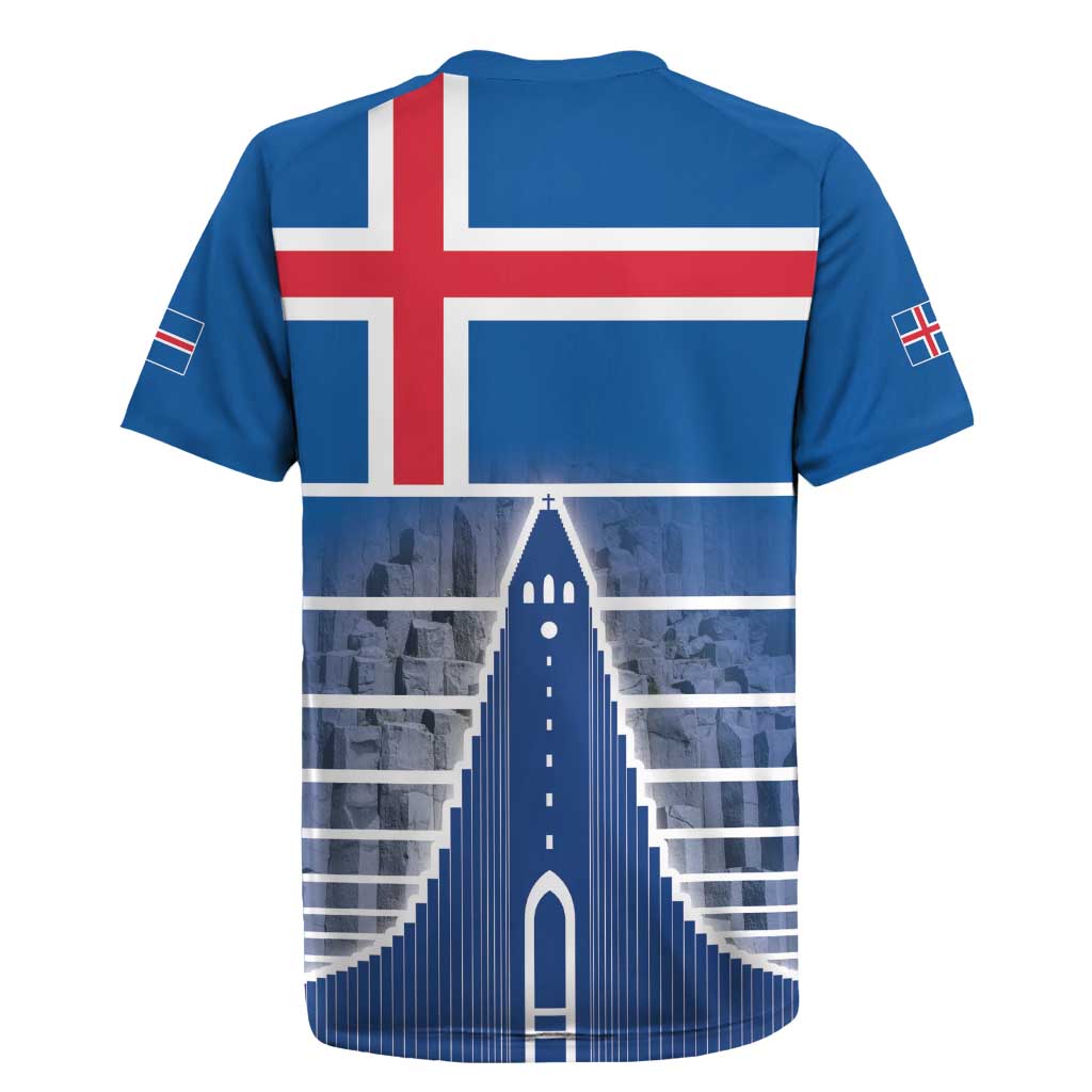 Iceland Hallgrimskirkja Church Rugby Jersey Icelandic Flag Design - Wonder Print Shop