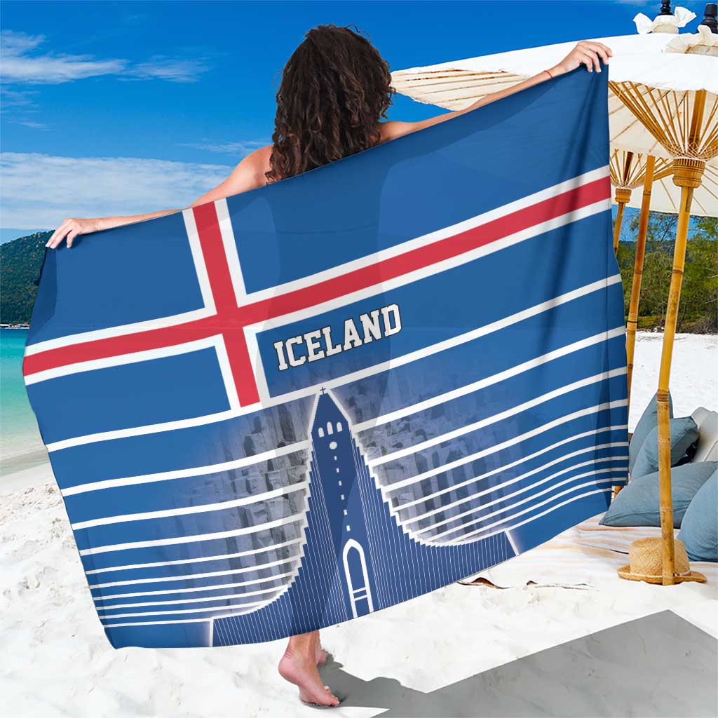 Iceland Hallgrimskirkja Church Sarong Icelandic Flag Design - Wonder Print Shop