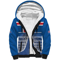 Iceland Hallgrimskirkja Church Sherpa Hoodie Icelandic Flag Design - Wonder Print Shop