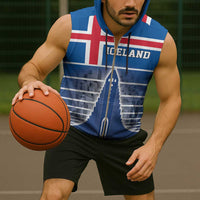 Iceland Hallgrimskirkja Church Sleeveless Zip Hoodie Icelandic Flag Design - Wonder Print Shop