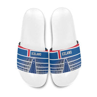 Iceland Hallgrimskirkja Church Slide Sandals Icelandic Flag Design - Wonder Print Shop