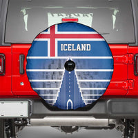 Iceland Hallgrimskirkja Church Spare Tire Cover Icelandic Flag Design - Wonder Print Shop