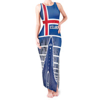 Iceland Hallgrimskirkja Church Tank Maxi Dress Icelandic Flag Design - Wonder Print Shop