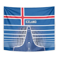 Iceland Hallgrimskirkja Church Tapestry Icelandic Flag Design - Wonder Print Shop