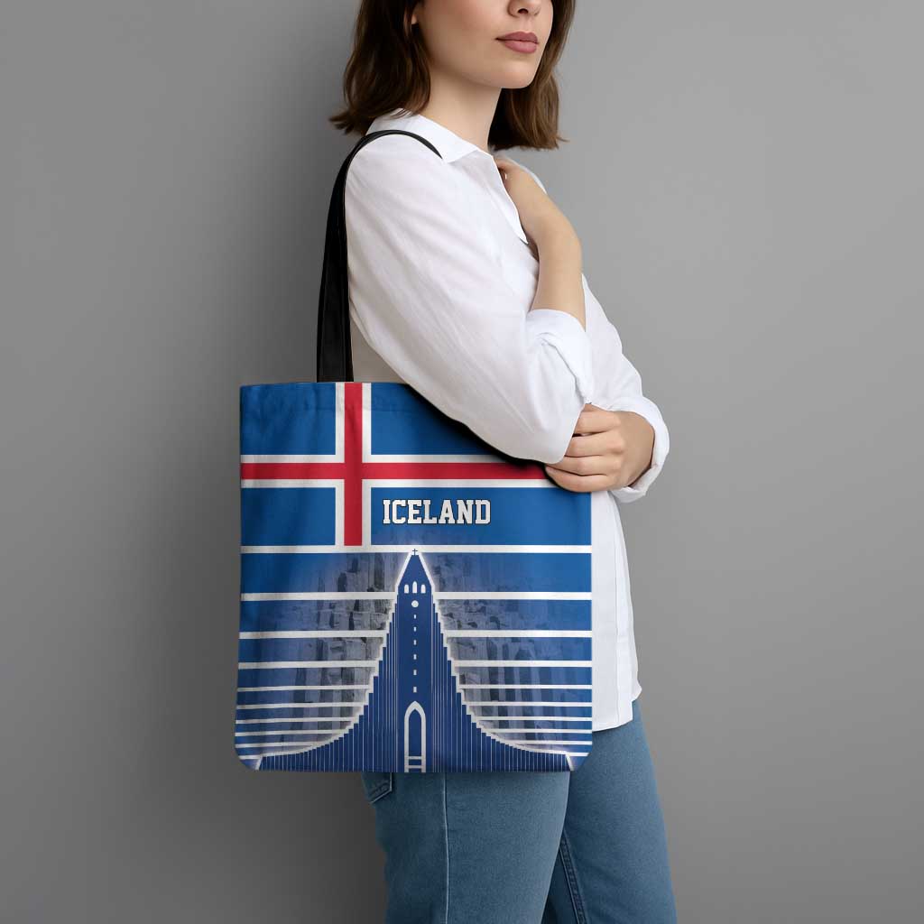 Iceland Hallgrimskirkja Church Tote Bag Icelandic Flag Design - Wonder Print Shop