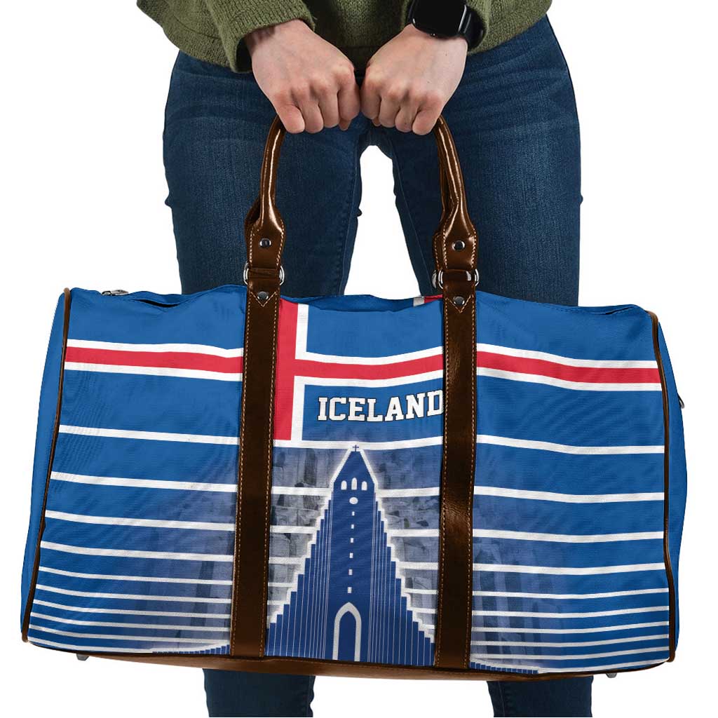 Iceland Hallgrimskirkja Church Travel Bag Icelandic Flag Design - Wonder Print Shop