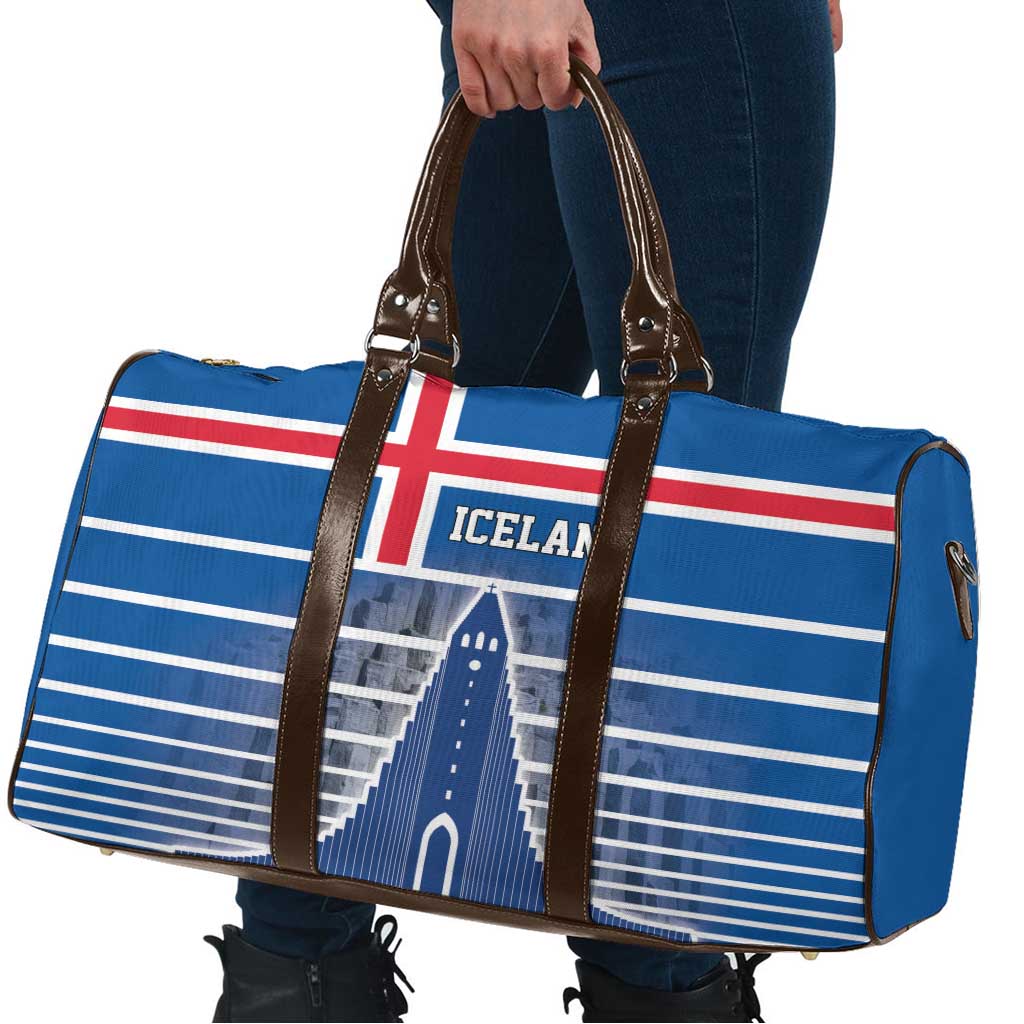 Iceland Hallgrimskirkja Church Travel Bag Icelandic Flag Design - Wonder Print Shop