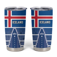 Iceland Hallgrimskirkja Church Tumbler Cup Icelandic Flag Design - Wonder Print Shop