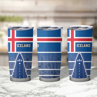 Iceland Hallgrimskirkja Church Tumbler Cup Icelandic Flag Design - Wonder Print Shop