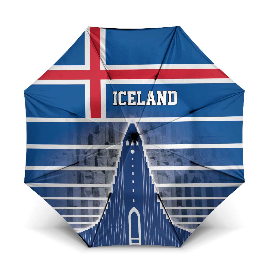 Iceland Hallgrimskirkja Church Umbrella Icelandic Flag Design - Wonder Print Shop