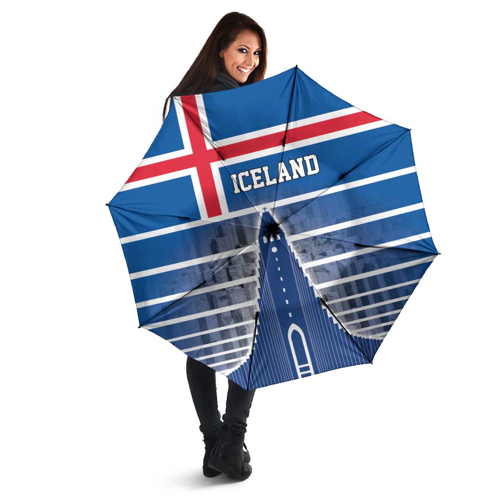 Iceland Hallgrimskirkja Church Umbrella Icelandic Flag Design - Wonder Print Shop